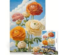 Rompecabezas Florece en Ranúnculos para Adultos 1000 Piezas Ejercicio Mental Diversión sin estrés Bordes nítidos Regalo Ideal (50x75cm)