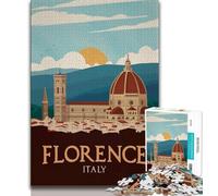 Rompecabezas Florence de 1000 Piezas para Adolescentes, Ideal para Pasar el Tiempo Libre en casa, con póster y Hoja de Trivia a Juego (50x75cm)