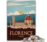 Rompecabezas Florence de 1000 Piezas para Adolescentes, Ideal para Pasar el Tiempo Libre en casa y aliviar el estrés, con póster y Hoja de Trivia a Juego (50x75cm)