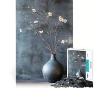 Rompecabezas Flores Blancas para Adolescentes 1000 Piezas estimula la Mente Divertido de Corte Limpio componentes Resistentes Actividad para Compartir en Familia (38x26cm)