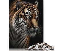 Rompecabezas fotográfico con Retrato de Tigre, Actividad Divertida para el hogar. Rompecabezas de cartón Premium para Adultos y Adolescentes. Regalos para el Día del Padre. 1000 Piezas (75 x 50 cm).