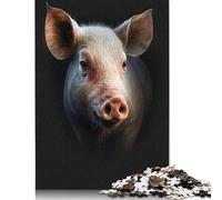 Rompecabezas fotográfico de Cerdo, de Primera Calidad, 100% Reciclado, Rectangular, para Mujeres y Hombres, 1000 Piezas (75 x 50 cm)