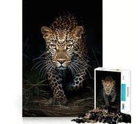 Rompecabezas fotográfico de Leopardo Caminando 1000 Piezas Divertido con tecnología Avanzada de Corte láser Juguete de Entretenimiento para Interiores (50x75cm)