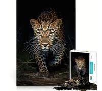 Rompecabezas fotográfico de Leopardo Caminando 1000 Piezas para Adolescentes Estimula la Mente Diversión sin Espacios Ajuste Ocio cautivador para Disfrutar en casa (38x26cm)