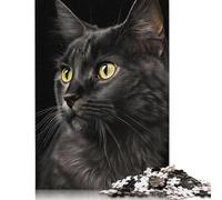 Rompecabezas fotográfico de Retrato de Gato, Juego de Bricolaje, Rompecabezas de cartón Premium para Mujeres, Hombres y niños, Regalo para el Día del Niño, 1000 Piezas (75 x 50 cm)