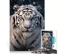 Rompecabezas fotográfico Tigre Blanco 1000 Piezas para ejercitar la Memoria con Bordes Lisos y Encaje Forma Divertida de llenar Las Horas Libres (50x75cm)