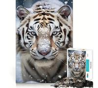Rompecabezas fotográfico Tigre Blanco de 1000 Piezas para Adolescentes Estimula la Mente Diversión sin Espacios Ajuste Entretenimiento cautivador para Interiores acogedores (38x52cm)