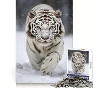 Rompecabezas fotográficos Tigre Blanco para Adolescentes, 1000 Piezas, práctica de lógica, Momentos de relajación, Bordes limpios, Regalo Ideal (50x75cm)