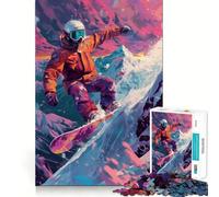 Rompecabezas fotorrealista de Snowboarder de 1000 Piezas para Adultos Juguete Inteligente para el hogar Disfruta de un diseño Elegante y Original Artículo de Santa Claus (50x75cm)