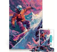 Rompecabezas fotorrealista de Snowboarder de 1000 Piezas para Adultos Mejora la Memoria Pasatiempo en casa Imagen para armar Decoración de Pared (38x52cm)