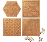 Rompecabezas Fractal en Bandeja: Laberinto Creativo Irregular y Único para Adultos, Rompecabezass de Madera Desafiante para Viajes, Rompecabezas de Pensamiento Inverso Sin (4pcs)