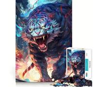 Rompecabezas Furia del Tigre Blanco 1000 Piezas diversión Garantizada tecnología Avanzada de Corte láser Juguete de Entretenimiento para Interiores (38x26cm)
