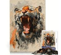 Rompecabezas Furia Rugiente de 1000 Piezas para Adultos Juguete Inteligente para Toda la Familia Obra de Arte de Corte preciso (50x75cm)
