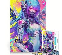 Rompecabezas futurista de Chica Anime de 1000 Piezas para Adolescentes Estimula la Mente Diversión sin Espacios Ajuste Entretenimiento cautivador para Interiores acogedores (38x26cm)