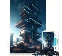 Rompecabezas futurista de Vistas urbanas para Adultos,1000 Piezas,Juego de Memoria,Ajuste Firme,Montaje Seguro,Juego de construcción de Conexiones significativas (38x52cm)
