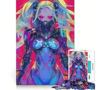 Rompecabezas futuristas de Chicas Anime con 1000 Piezas,Juego Divertido sin Rebabas,Piezas de Corte Limpio,portátil y fácil de Transportar (38x52cm)