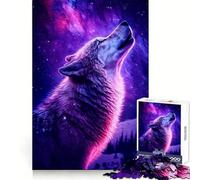 Rompecabezas Galácticos del Lobo Aullador para Adultos, 1000 Rompecabezas, Estimulación Cognitiva, Material Grueso, Vínculo Familiar, Sorpresa Navideña (50x75cm)