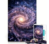 Rompecabezas Galaxia arremolinada con Estrellas y luz para Adolescentes, 1000 Piezas, para Mejorar la Memoria, Juego Lento, Bordes limpios, 38x52cm
