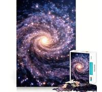 Rompecabezas Galaxia arremolinada con Estrellas y luz para Adultos, 1000 Piezas Juguete Inteligente para el hogar Disfrute de un Corte preciso Decoración de Pared 50x75cm
