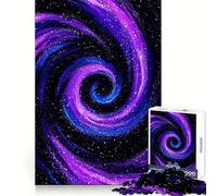 Rompecabezas Galaxia arremolinada de púrpura y Azul de 1000 Piezas para Adolescentes Juguete de lógica Fuerte Actividad en casa Bordes Transparentes Regalo Ideal 38x52cm