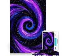 Rompecabezas Galaxia arremolinada de púrpura y Azul de 1000 Piezas para Adolescentes Juguete de lógica Fuerte Actividad en casa Bordes Transparentes Regalo Ideal 38x52cm