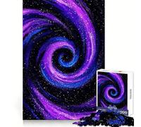 Rompecabezas Galaxia arremolinada de púrpura y Azul de 1000 Piezas para Adolescentes Mejora la Memoria Divertido y Relajante Bordes Afilados 50x75cm