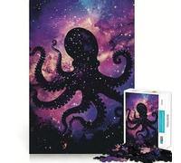 Rompecabezas Galaxia con Silueta de Pulpo para Adolescentes, 1000 Piezas, Juguete Intelectual, Escape Relajante, Corte de Calidad, Regalo de Temporada (38x52cm)