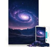 Rompecabezas Galaxia Espiral sobre Montañas, 1000 Piezas para Adolescentes Fortalece la Memoria Tranquilo y Calmado Borde de Calidad Regalo de Papá Noel 50x75cm