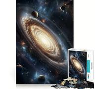 Rompecabezas Galaxia Vibrante con Planetas y Estrellas 1000 Piezas Juego Divertido con tecnología Avanzada de Corte láser Juguete de Entretenimiento para Interiores (38x26cm)
