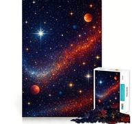 Rompecabezas Galaxia Vibrante con Planetas y Estrellas 1000 Piezas para Jugar Sin Rebabas Piezas de Corte Limpio Portátil y fácil de Transportar Juego Divertido (38x26cm)