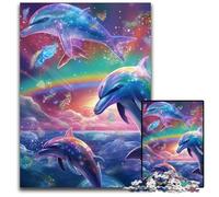 Rompecabezas Galaxy Dolphin de 1000 Piezas para Adultos, de cartón, Ideal para Enamorados, Navidad, Año Nuevo y San Valentín, 26x38cm/10,23x14,96 Pulgadas.