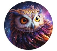 Rompecabezas Galaxy Owl de 1000 Piezas para Adultos. Rompecabezas Redondo de 1000 Piezas, Adolescentes y familias. Decoración DIY desafío67,5 x 67,5 cm.