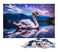 Rompecabezas Galaxy Purple Swan de 1000 Piezas, Ideal para Adultos, desafiante Rompecabezas para Adolescentes, Juego Interactivo Familiar de 50x75cm/19,68x29,52 Pulgadas.