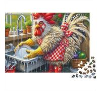 Rompecabezas Gallo con Escena Granja caprichosa,1000 Piezas,Acabado Mate,cartón Grueso,Actividad grupal,cumpleaños para Adultos,Familia,Rompecabezas avanzados,Adolescentes,70 x 50 cm/1000 Piezas