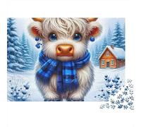 Rompecabezas Ganado Las Tierras Altas:Atuendo Invierno Acogedor,1000 Piezas,cartón,Premium,estrés,Actividad residencias Ancianos,Adultos Mayores Principiantes y entusiastas,52 x 38 cm (1000 Piezas)