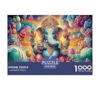 Rompecabezas Ganesh Fantasy de 1000 Piezas: Retrato Vibrante del Señor Ganesha para Adultos, Adolescentes y Personas Mayores, Juego de ingenio, 38 x 26 cm (1000 Piezas)