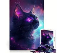 Rompecabezas Gato en la Galaxia para Adolescentes, 1000 Piezas, Pensamiento Lógico, Alivio del Estrés, Divertido, Cierre (38x52cm)