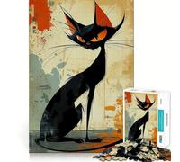 Rompecabezas Gato Enojado Chic para Adolescentes 1000 Piezas Estimula la Mente Diversión Corte Limpio Componentes Resistentes Actividad Conmovedora para Compartir (38x26cm)