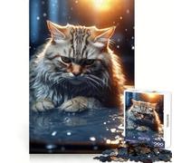 Rompecabezas Gato Enojado en el Agua, 1000 Piezas para Adolescentes, estimulación cognitiva, Ocio Lento, Cierre Seguro, (38x52cm)