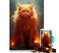 Rompecabezas Gato Enojado y Descontento 1000 Piezas para Adolescentes Diversión Que Estimula la Mente Ajuste Espacios Espacios Espacio Cautivador Ocio para Interiores Acogedores (38x52cm)