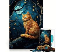 Rompecabezas Gato Naranja en el Bosque para Adolescentes, 1000 Piezas, Juguete Intelectual, Diversión en Interiores, Corte de Calidad, Regalo Creativo (50x75cm)
