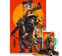 Rompecabezas Geisha Guardiana del Tigre de 1000 Piezas para Adultos y Adolescentes Juguete cognitivo, Entretenimiento, diversión, Montaje de Patrones, Regalo Festivo 50x75cm