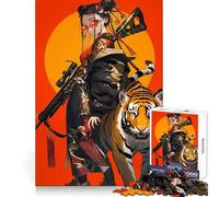 Rompecabezas Geisha Guardiana del Tigre para Adolescentes, 1000 Piezas, Juguete para desarrollar la Mente, diseño Sencillo y Divertido, Regalo Memorable 38x52cm