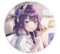 Rompecabezas Genshin Impact de 1000 Piezas para Adultos. Rompecabezas Redondos de 1000 Piezas para Adultos. Ideal para Parejas, Navidad, Año Nuevo y San Valentín. 67,5 x 67,5 cm.