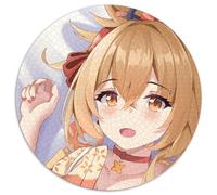 Rompecabezas Genshin Impact de 1000 Piezas, Rompecabezas Redondo de 1000 Piezas, Ideal para Parejas, Navidad, Año Nuevo y San Valentín, 67,5 x 67,5 cm.