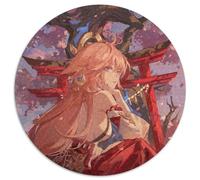 Rompecabezas Genshin Impact Yae Miko para Adultos, 1000 Piezas, Rompecabezas Redondo de 1000 Piezas, Juego Interactivo Familiar, Apto para Mayores de 14 años, 67,5 x 67,5 cm