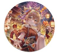 Rompecabezas Genshin Impact Yoimiya de 1000 Piezas, Rompecabezas Redondo de 1000 Piezas, divertirse en Familia en Navidad, Acción de Gracias, cumpleaños y Pascua, 67,5 x 67,5 cm