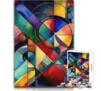 Rompecabezas geométrico Abstracto Vibrante de 1000 Piezas, Divertido Juego de Desarrollo cognitivo, celebración reflexivo, tamaño 38x26cm