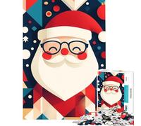Rompecabezas geométrico de 1000 Piezas para Adultos con diseño de Papá Noel Juegos relajantes Juguetes educativos y de Aprendizaje Un Gran Regalo para Mujeres (tamaño 38x26cm)