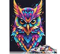 Rompecabezas geométrico de búho de Colores, Juego desafiante para Toda la Familia, 100% cartón Reciclado, Ideal para Adultos y niños, Regalo de cumpleaños, 1000 Piezas (26 x 38 cm)